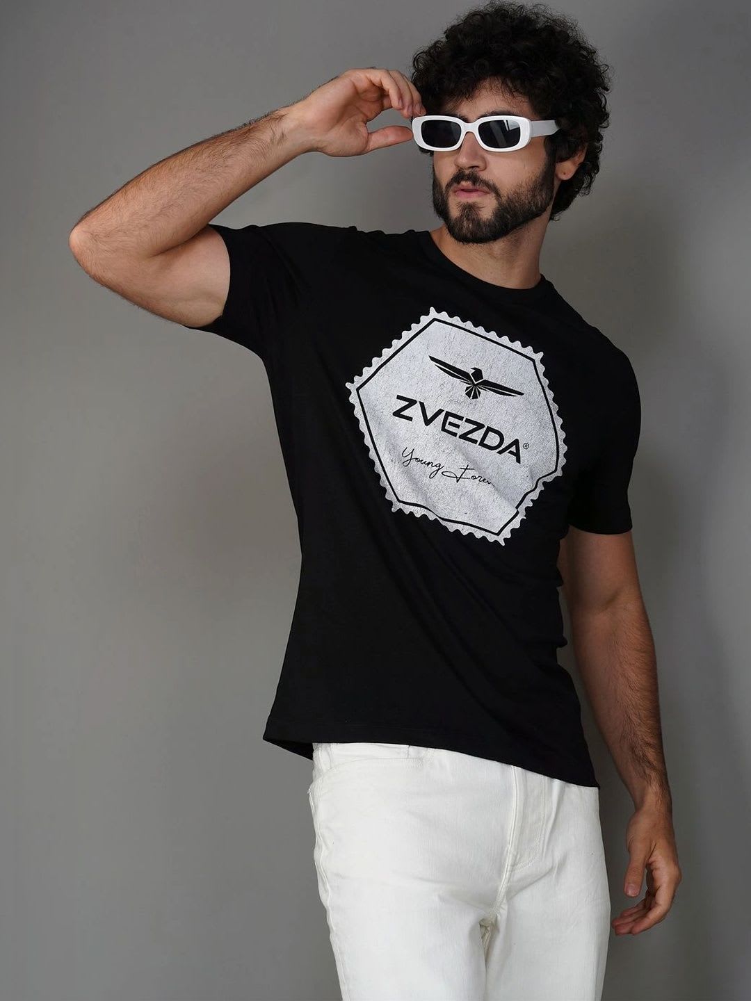 ZVEZDA Men Printed Slim Fit T-shirt - left view