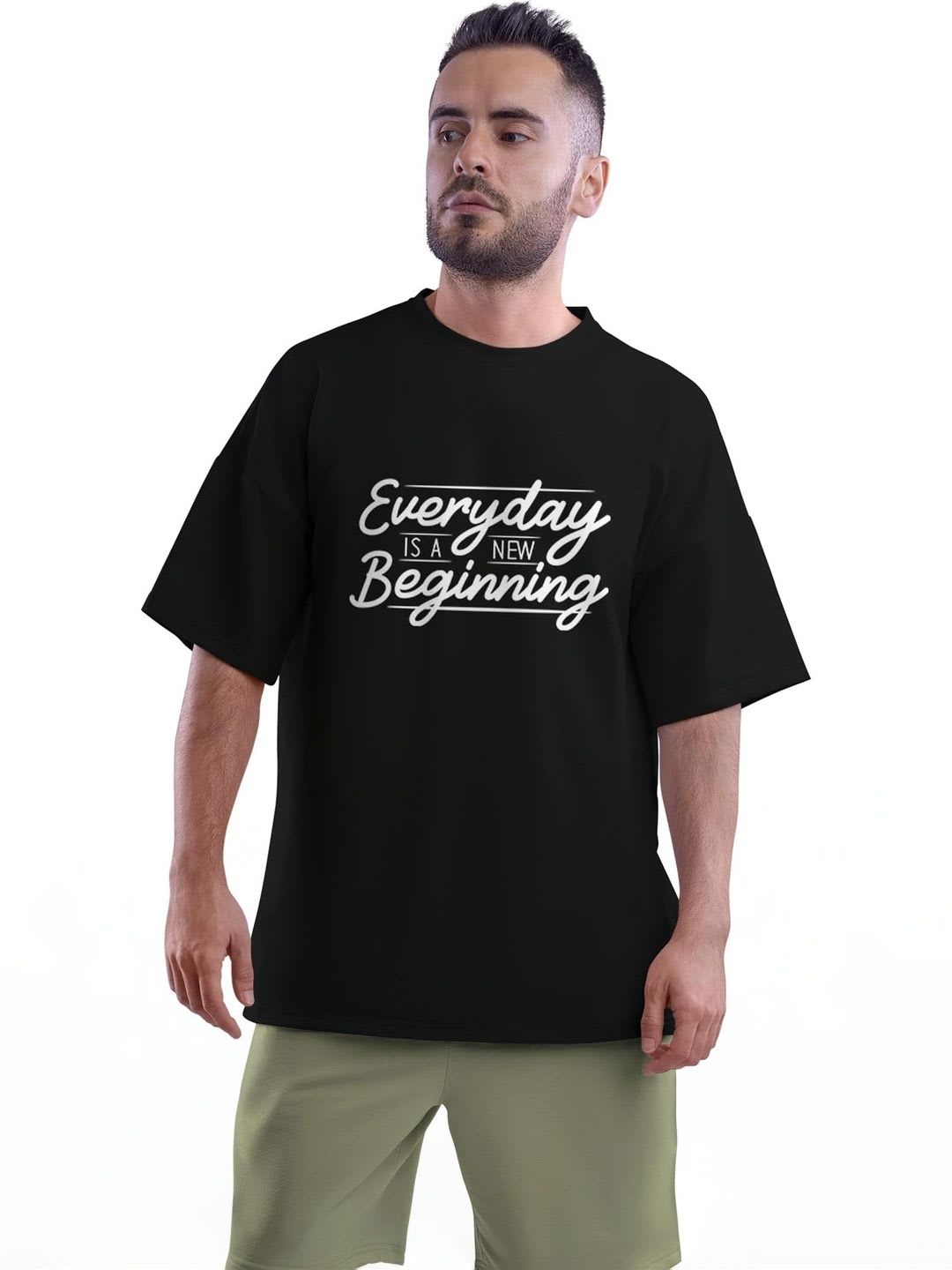 WIEBE Men Typography Printed Drop-Shoulder Sleeves T-shirt - default view