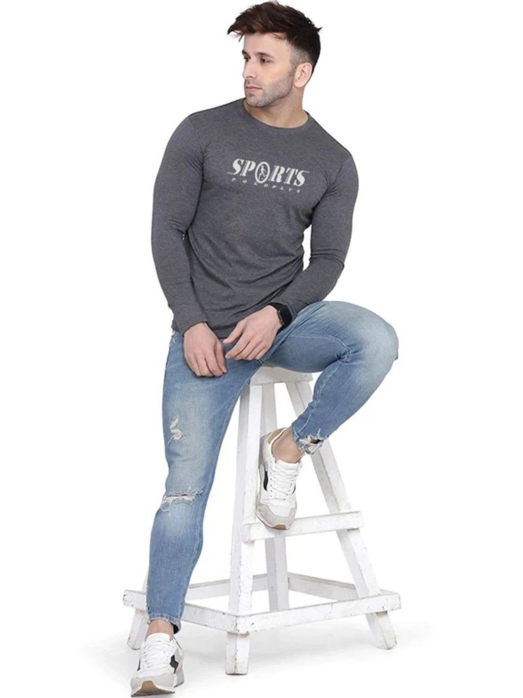 FLORA SHINE Men Typography Printed T-shirt - back view