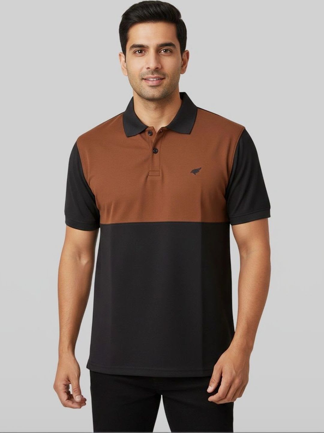 CEDRAFIL Men Colourblocked Polo Collar Antimicrobial T-shirt - default view