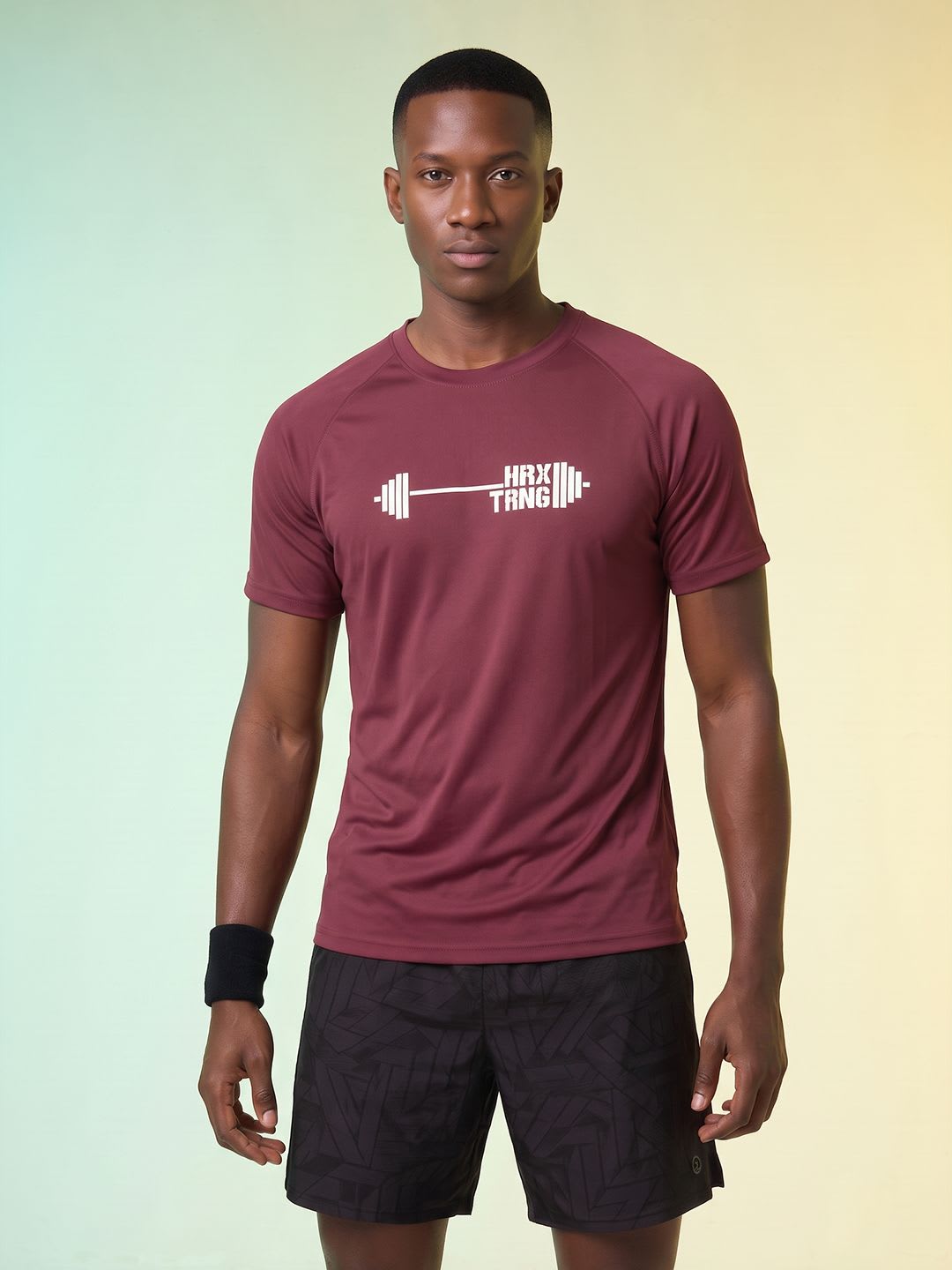 HRX by Hrithik Roshan Rapid-Dry Printed Training T-shirt - default view