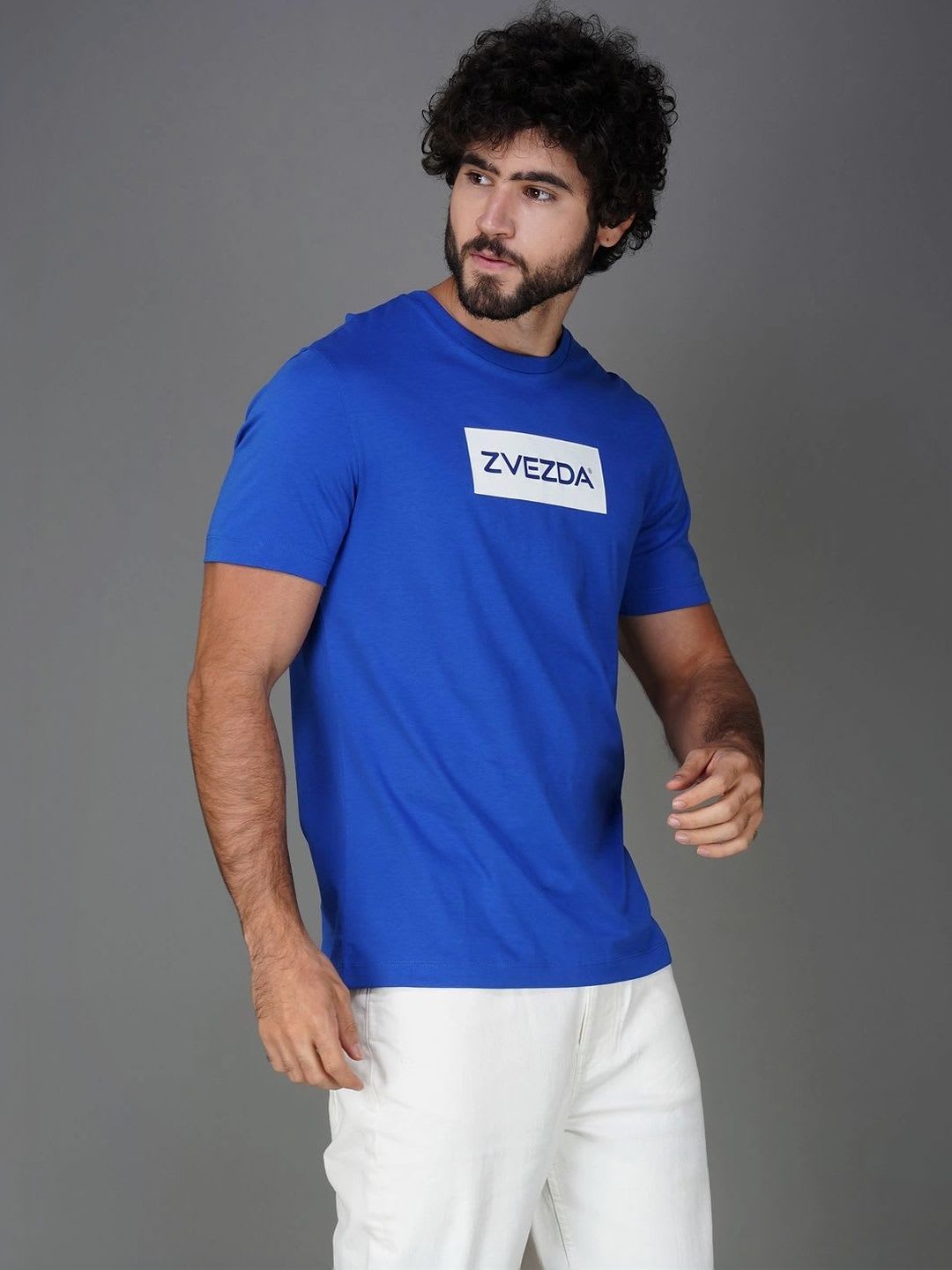 ZVEZDA Men Brand Logo Printed Slim Fit T-shirt - back view