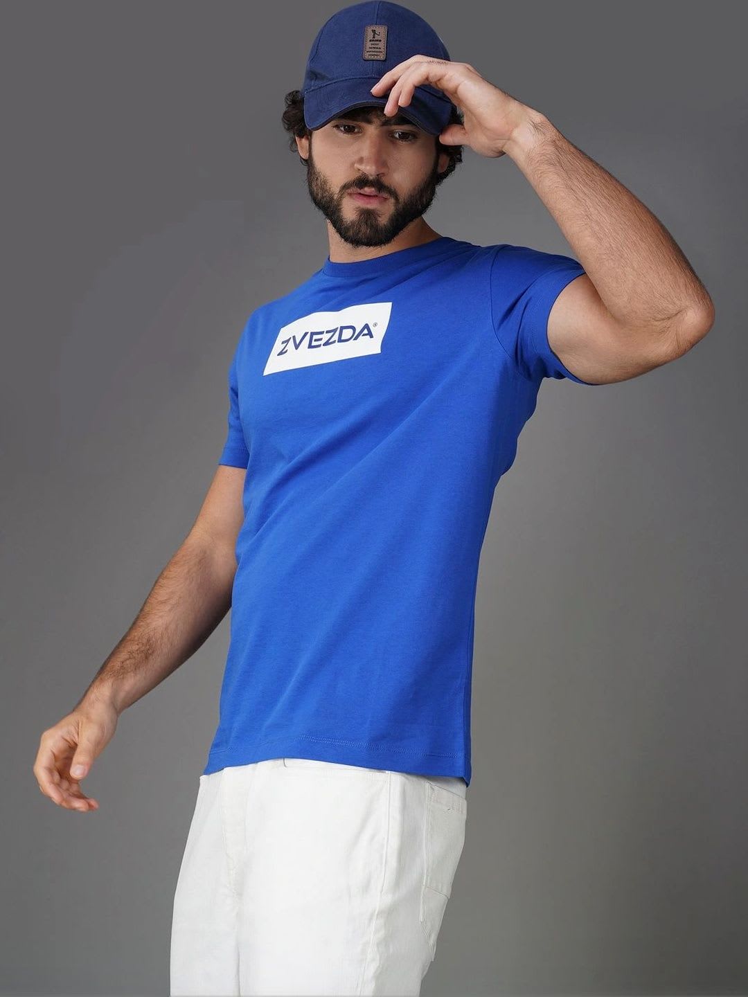 ZVEZDA Men Brand Logo Printed Slim Fit T-shirt - left view