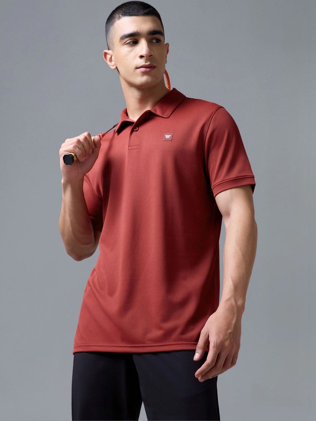 Technosport Men Brand Logo Polo Collar T-shirt - default view