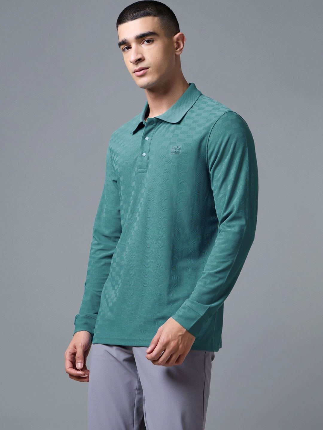 Technosport Men Polo Collar Slim Fit T-shirt - back view