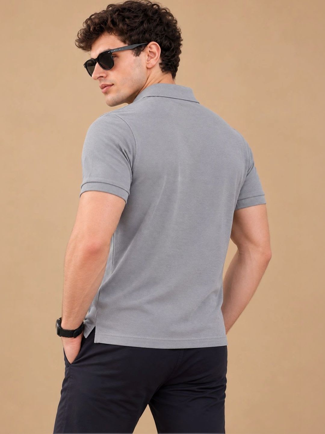 Davno Men 2 Polo Collar T-shirt - back view