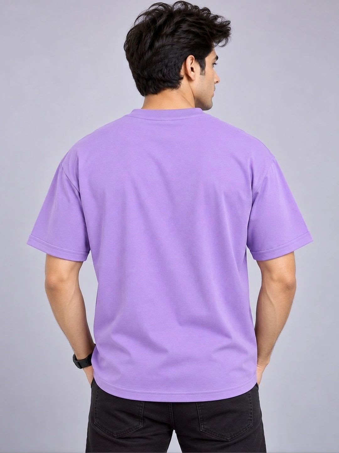 SARMIK CREATION Men Printed Drop-Shoulder Sleeves T-shirt - back view