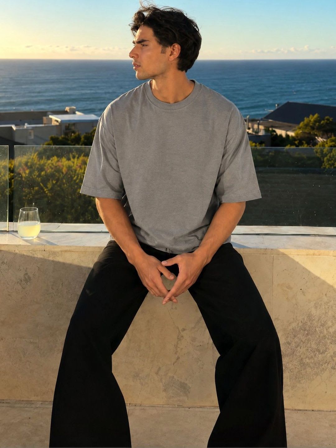 RAW ERA Men Drop-Shoulder Sleeves T-shirt - default view