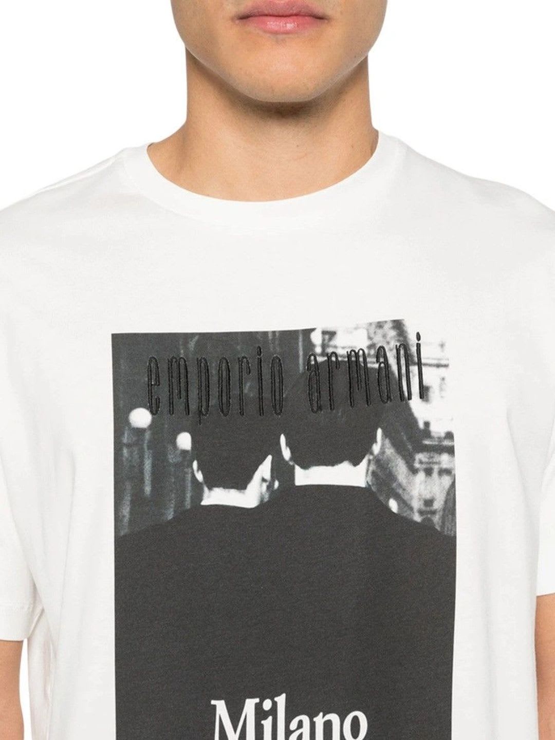 Emporio Armani Men Printed Round Neck T-shirt - back view