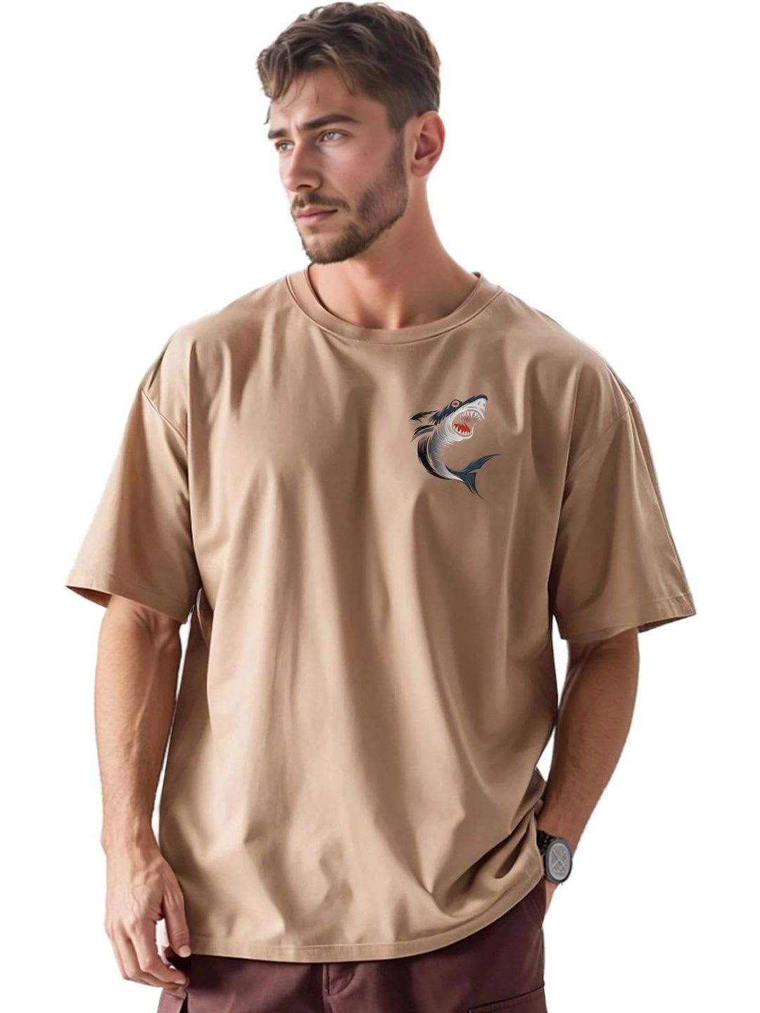 WIEBE Men Printed Drop-Shoulder Sleeves T-shirt - default view