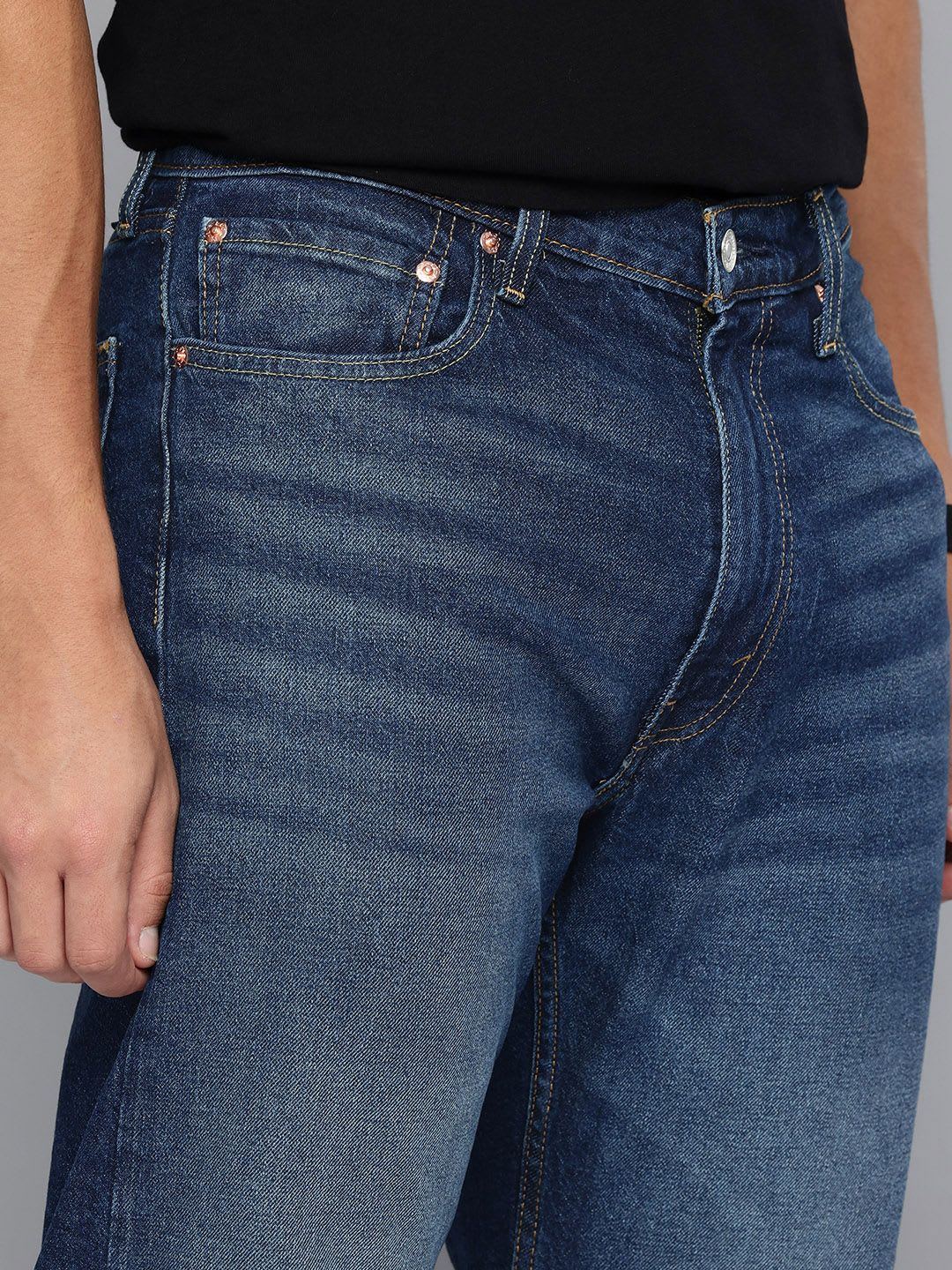 Levis Men 555 Relaxed Fit Mid-Rise Light Fade Stretchable Jeans - left view