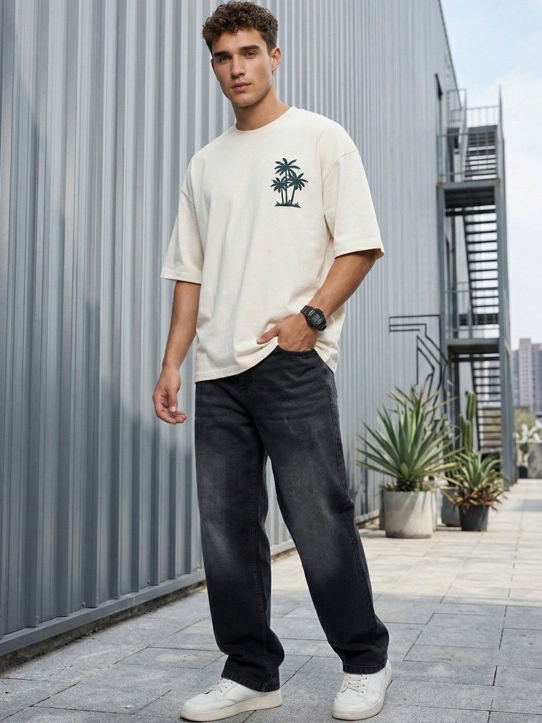 glitchez Men Relaxed Fit Mid-Rise Jeans - right view