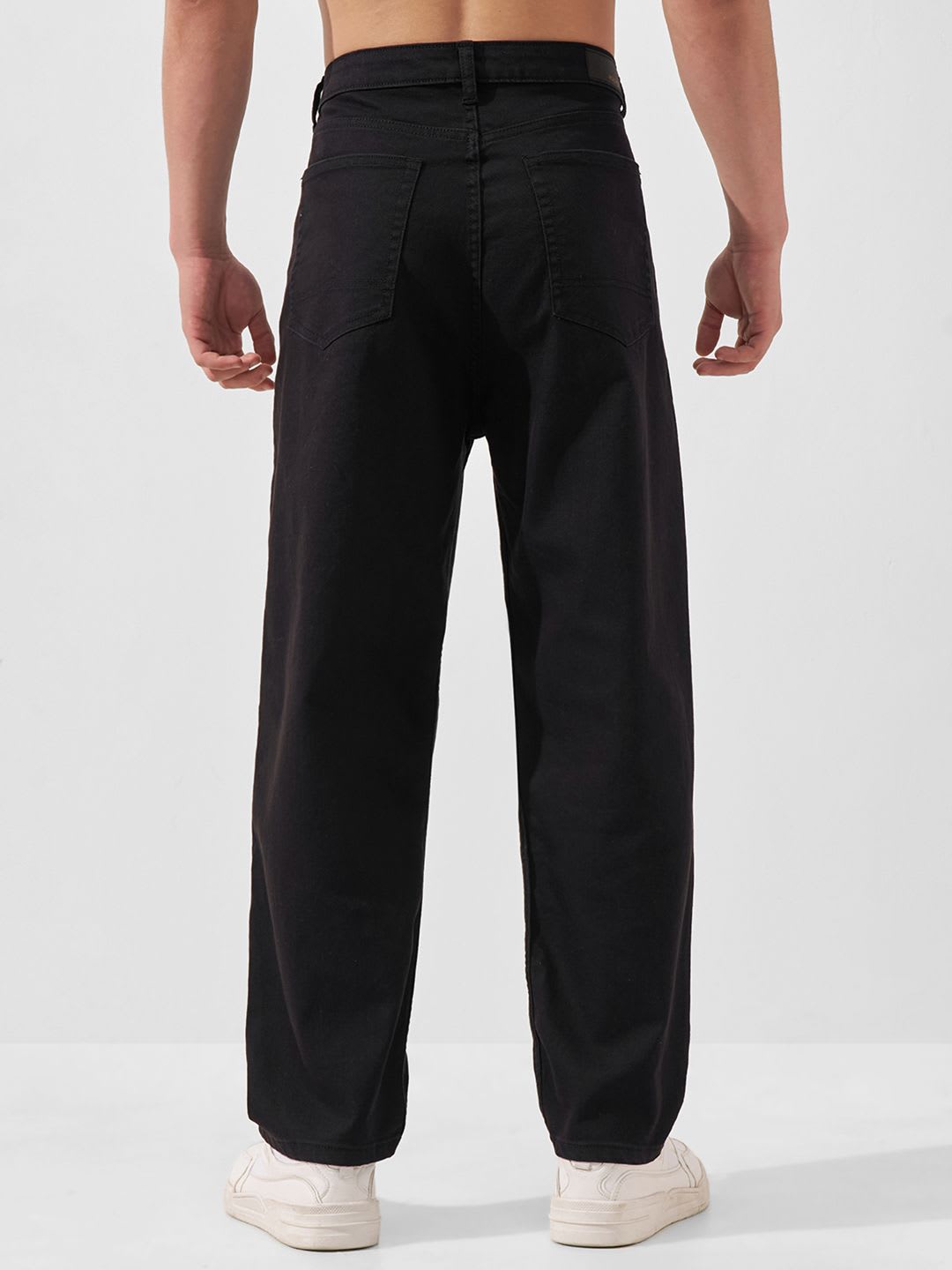 HIGHLANDER Men Loose Fit Mid-Rise Cotton Jeans - back view