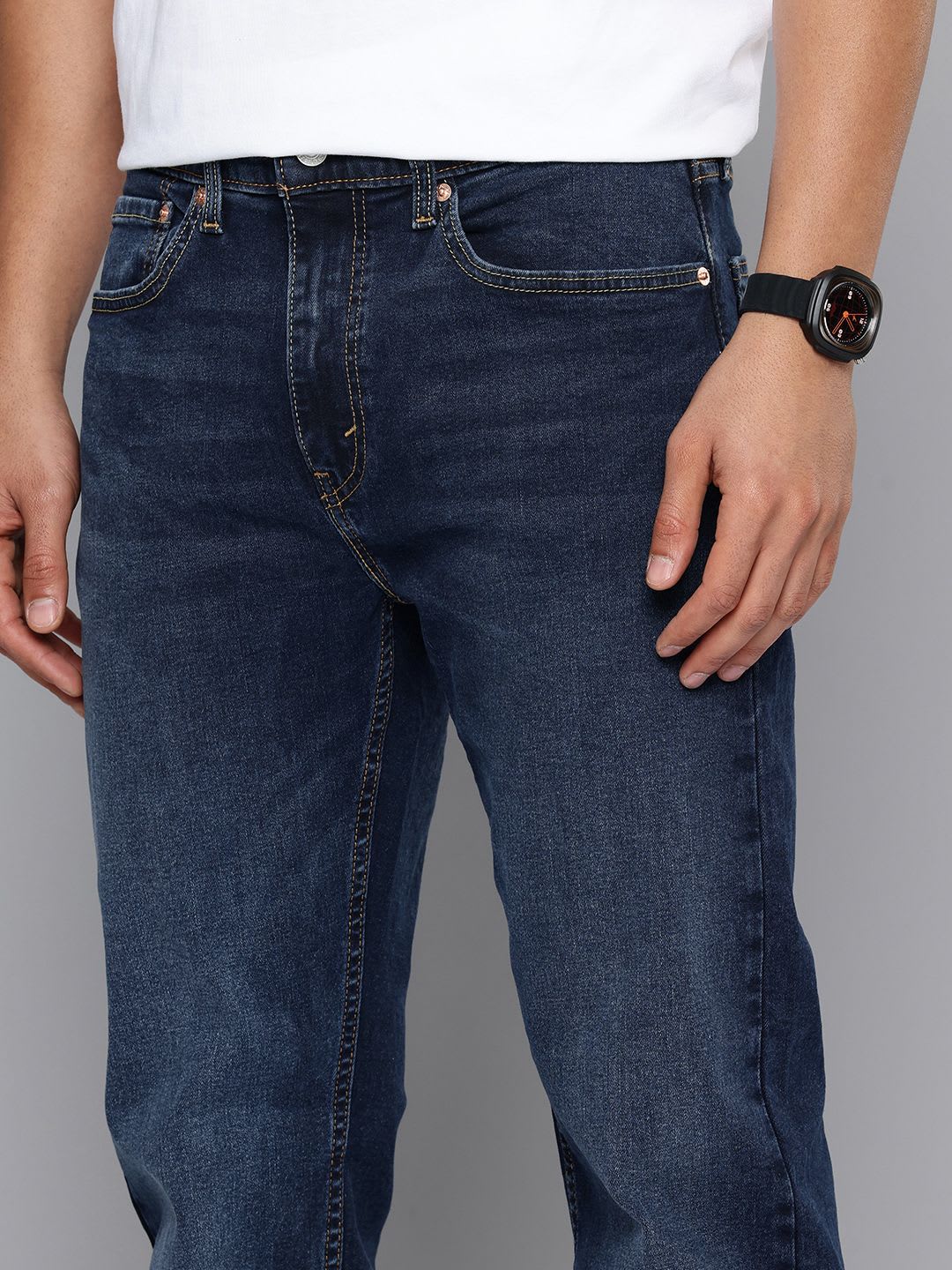Levis Men 505 Regular Fit Light Fade Stretchable Jeans - left view
