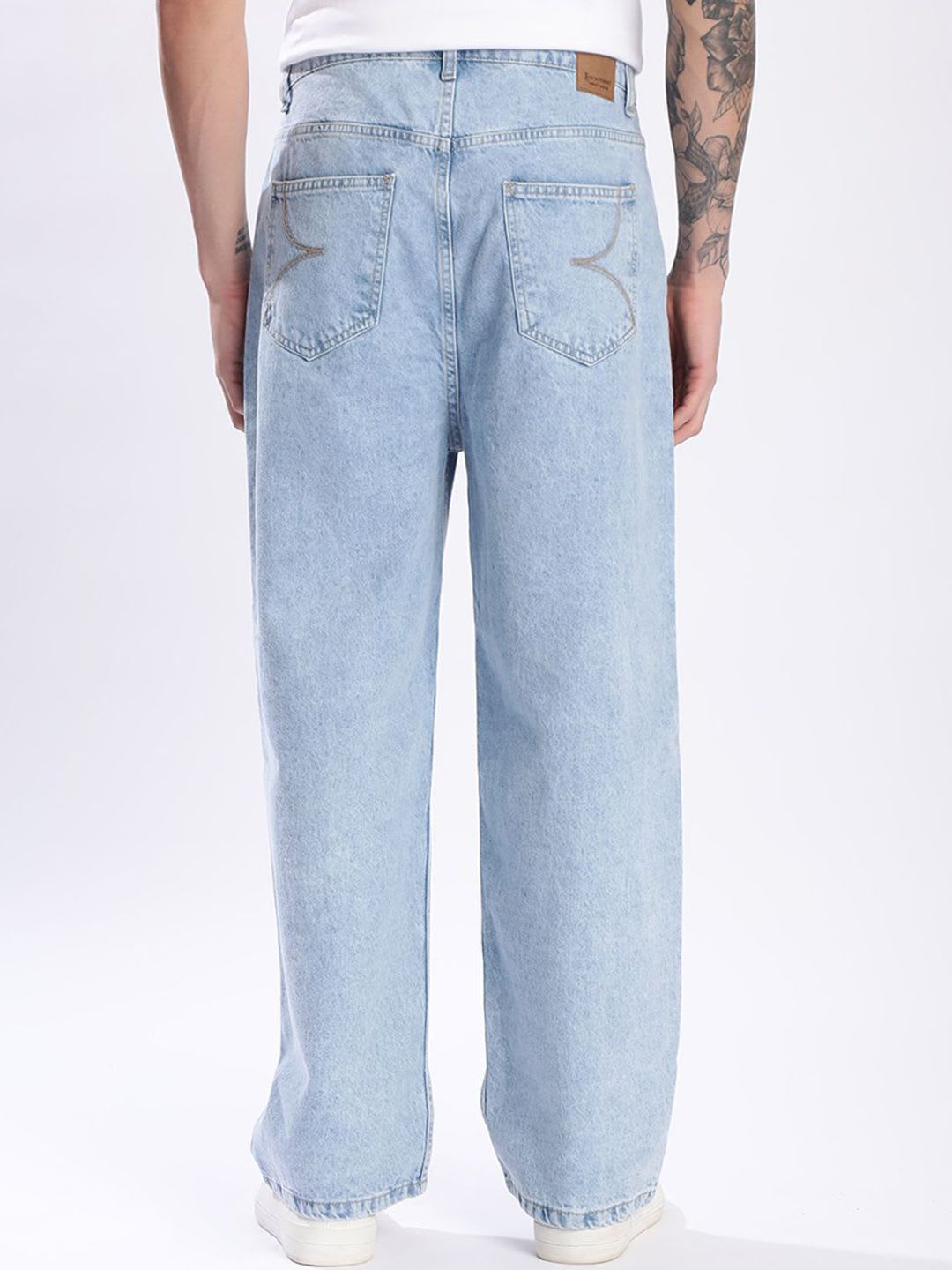 Bene Kleed Men Blue Light wash Baggy Fit Mid Rise Jeans - right view
