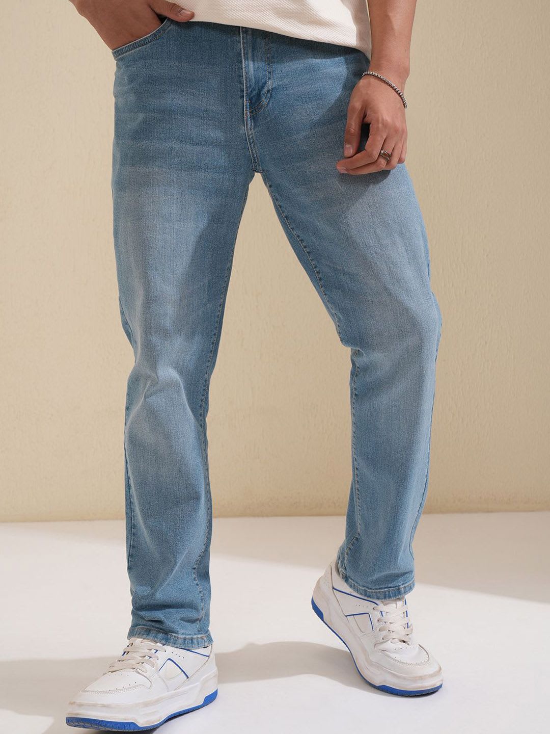 HIGHLANDER Men Straight Fit Heavy Fade Stretchable Jeans - default view