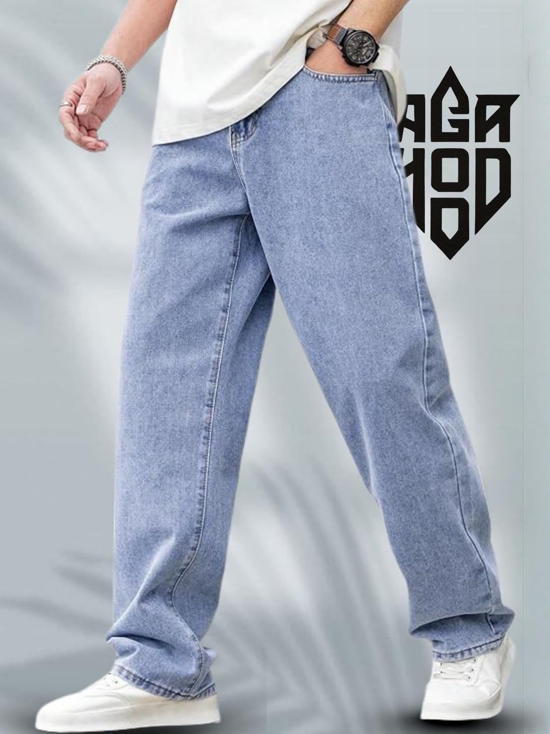 ANGERHOOD Men Baggy Fit Mid-Rise Jeans - left view