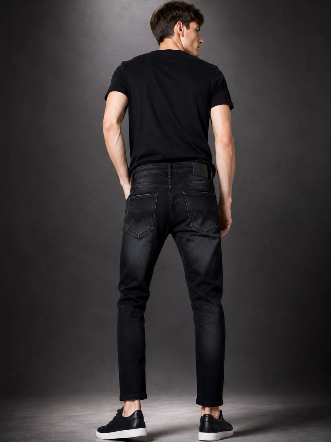 BREXX Men Jean Slim Fit Mid-Rise Low Distress Light Fade Stretchable Jeans - left view