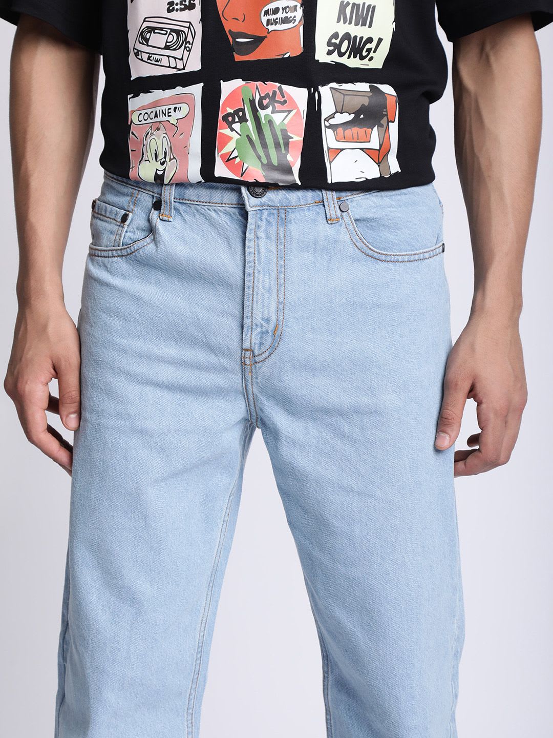Bene Kleed Men Blue Straight Fit Mid Rise Jeans - right view