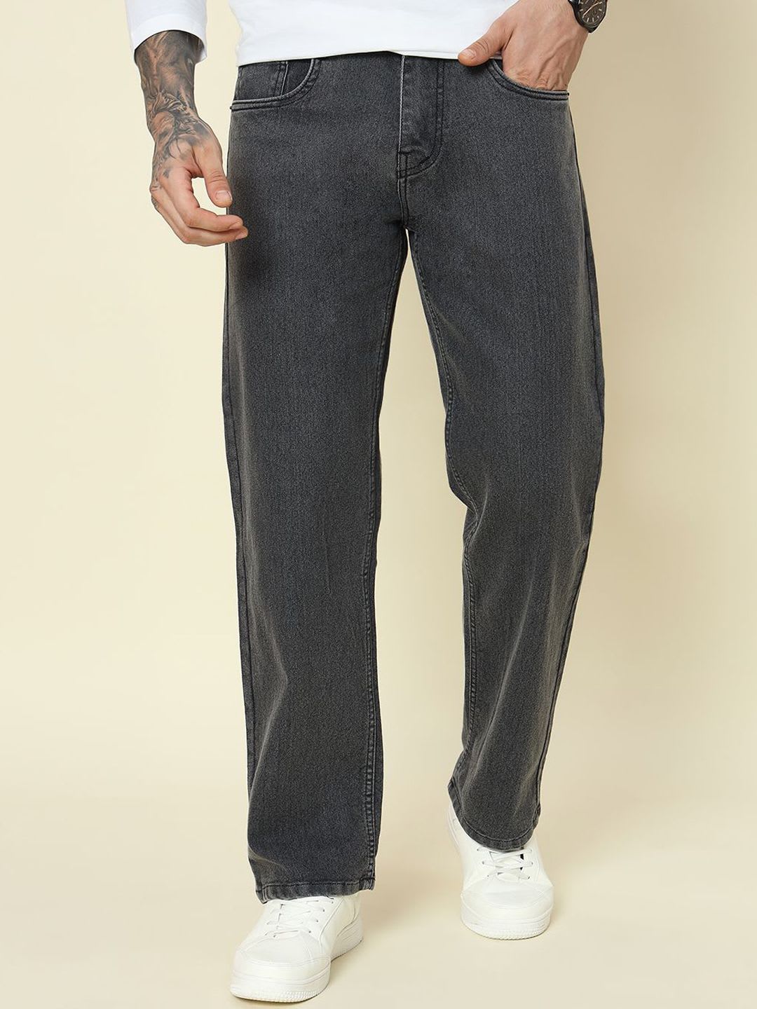 DENIMLOOK Men Relaxed Fit Stretchable Baggy Jeans - default view
