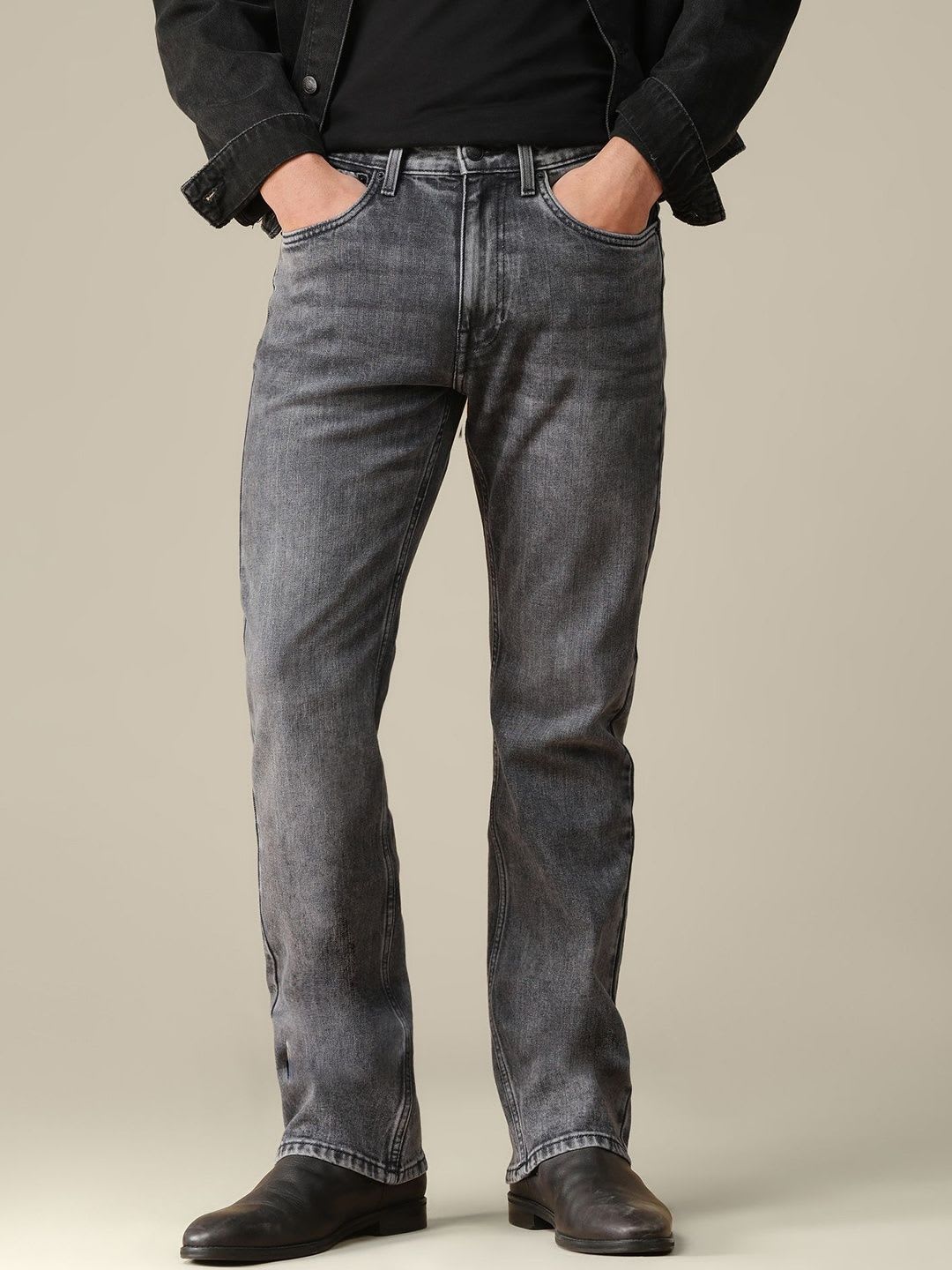 U.S. Polo Assn. Denim Co. Men Bootcut Mid-Rise Light Fade Stretchable Jeans - default view