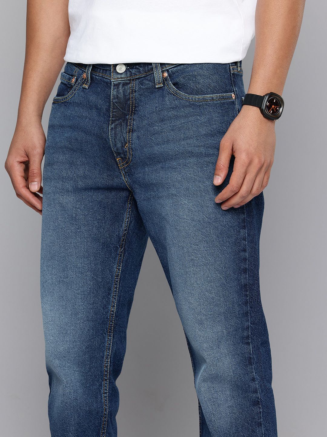 Levis Men 541 Tapered Fit Mid-Rise Light Fade Stretchable Jeans - left view