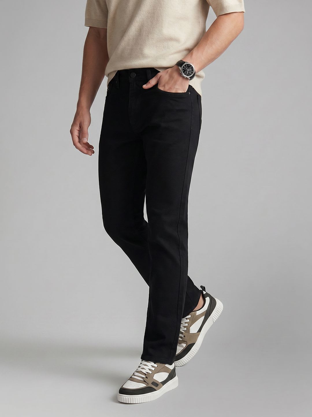 U.S. Polo Assn. Denim Co. Men Slim Straight Fit Mid-Rise Jeans - default view