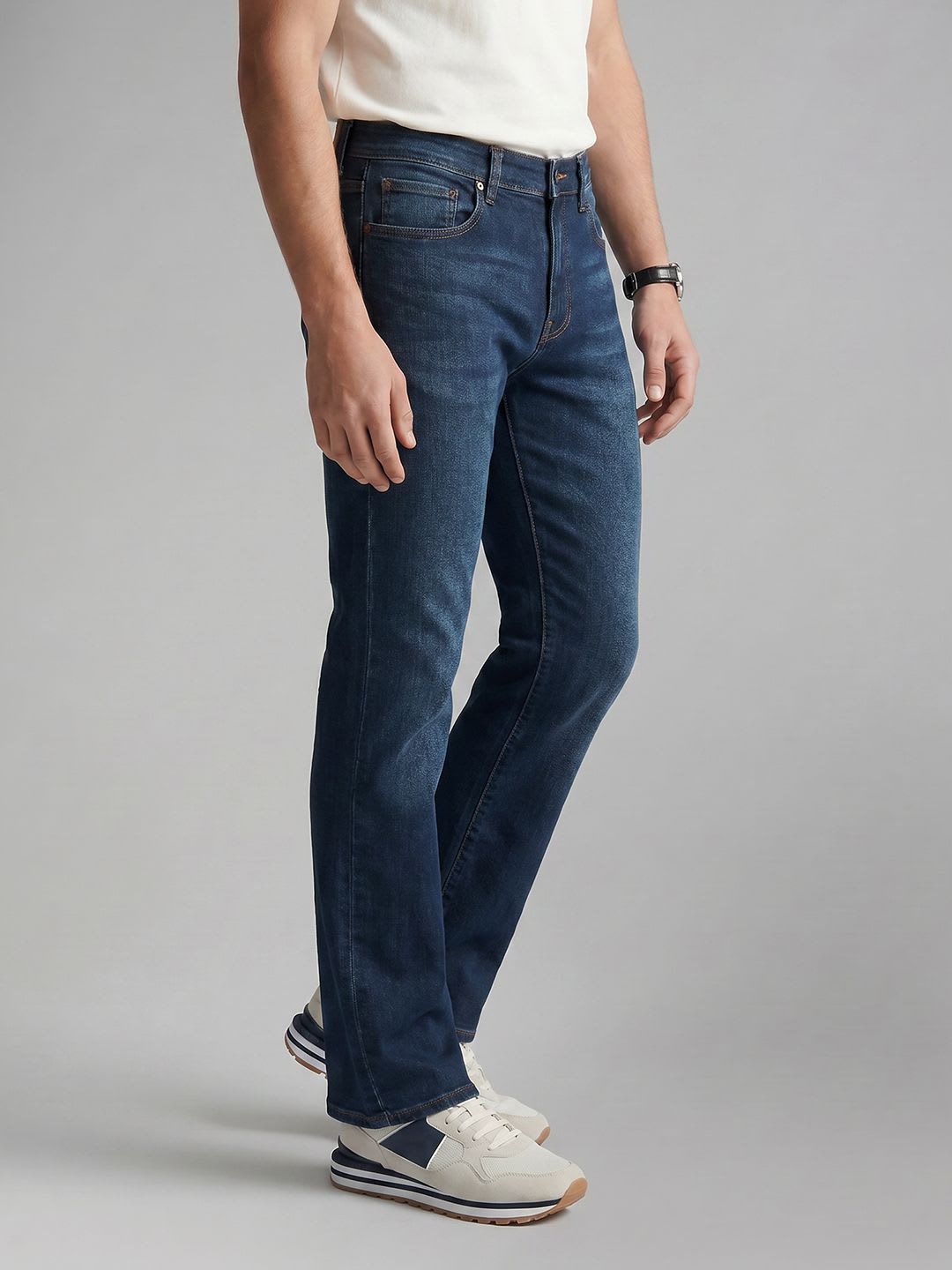 U.S. Polo Assn. Denim Co. Men Bootcut Light Fade Stretchable Jeans - default view