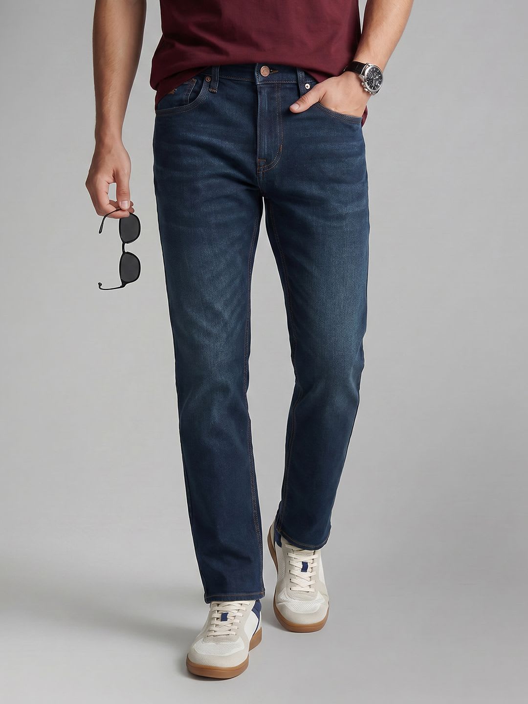 U.S. Polo Assn. Denim Co. Men Harold Slim Straight Fit Stretchable Jeans - default view