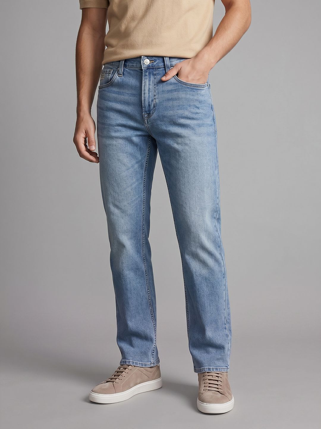 U.S. Polo Assn. Denim Co. Men Bootcut Light Fade Stretchable Jeans - default view