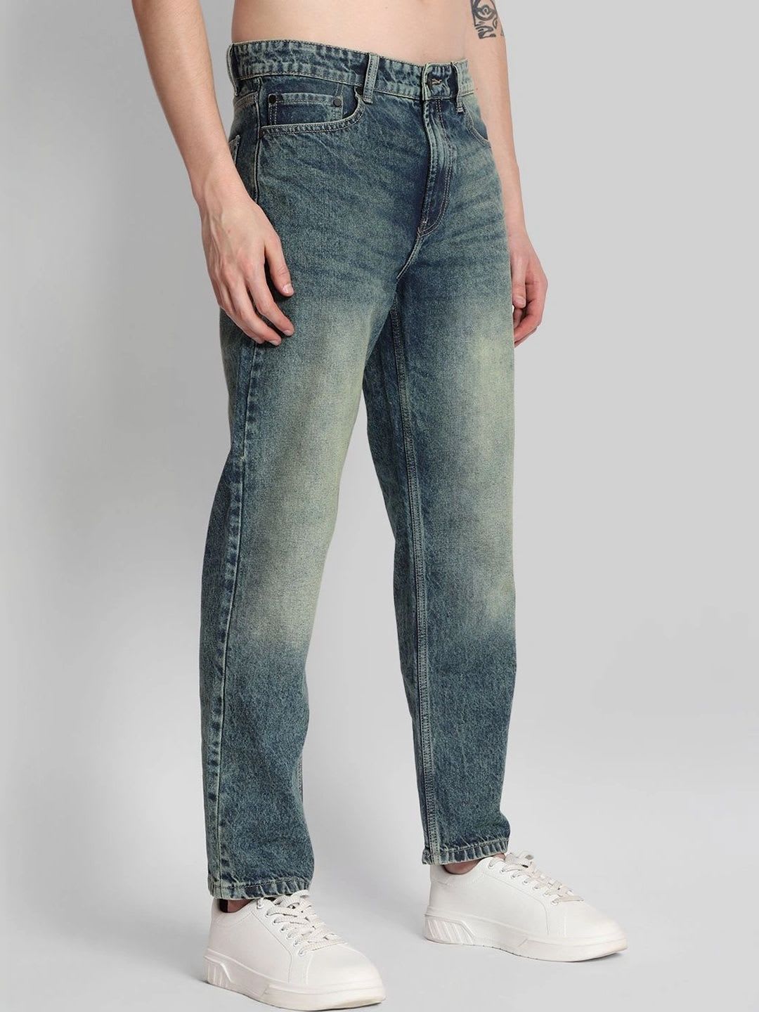 Bene Kleed Men Blue Relaxed Fit Mid-Rise Denim Jeans - back view