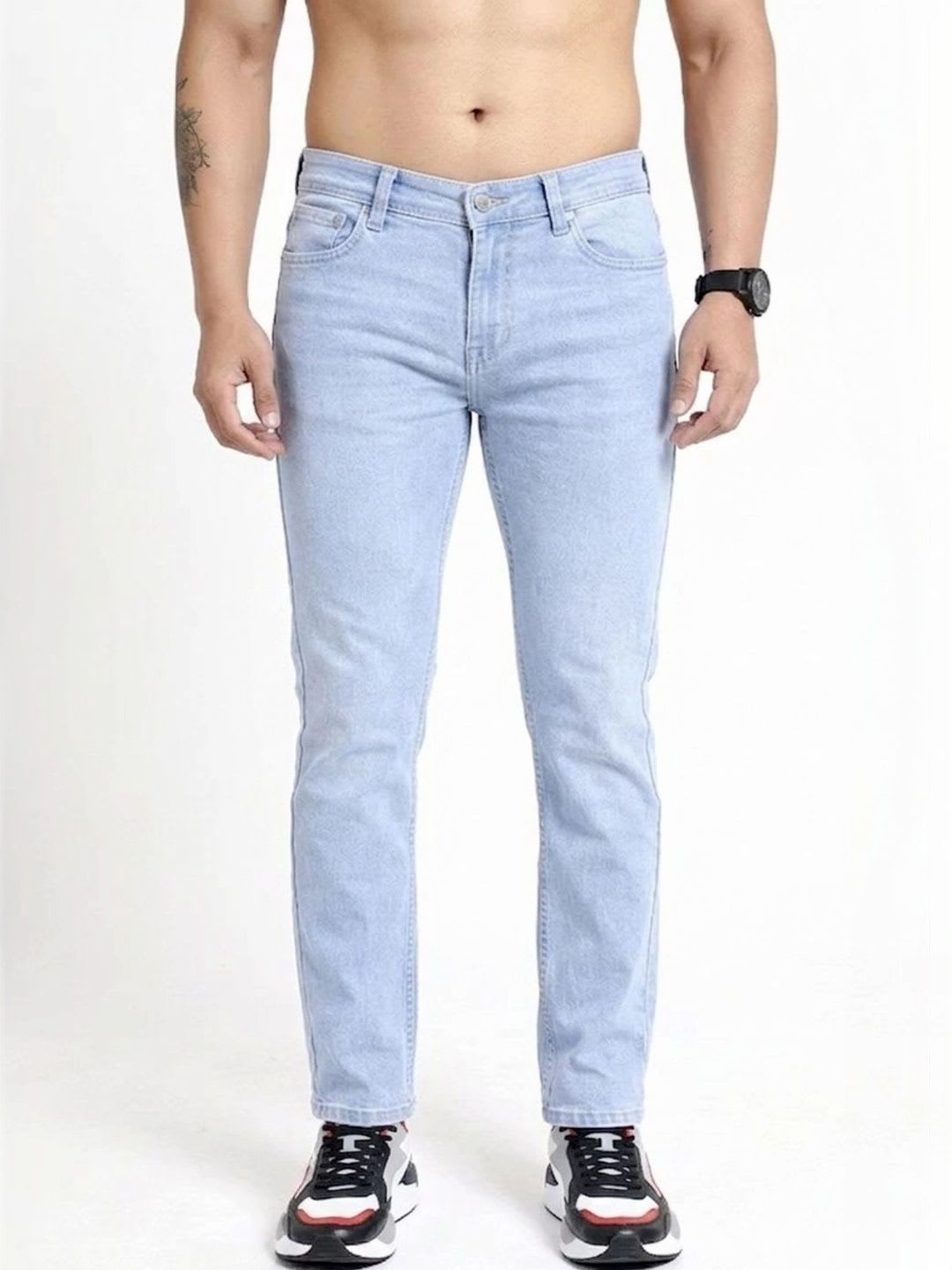 True One Raw Men Slim Fit Mid-Rise Stretchable Jeans - default view