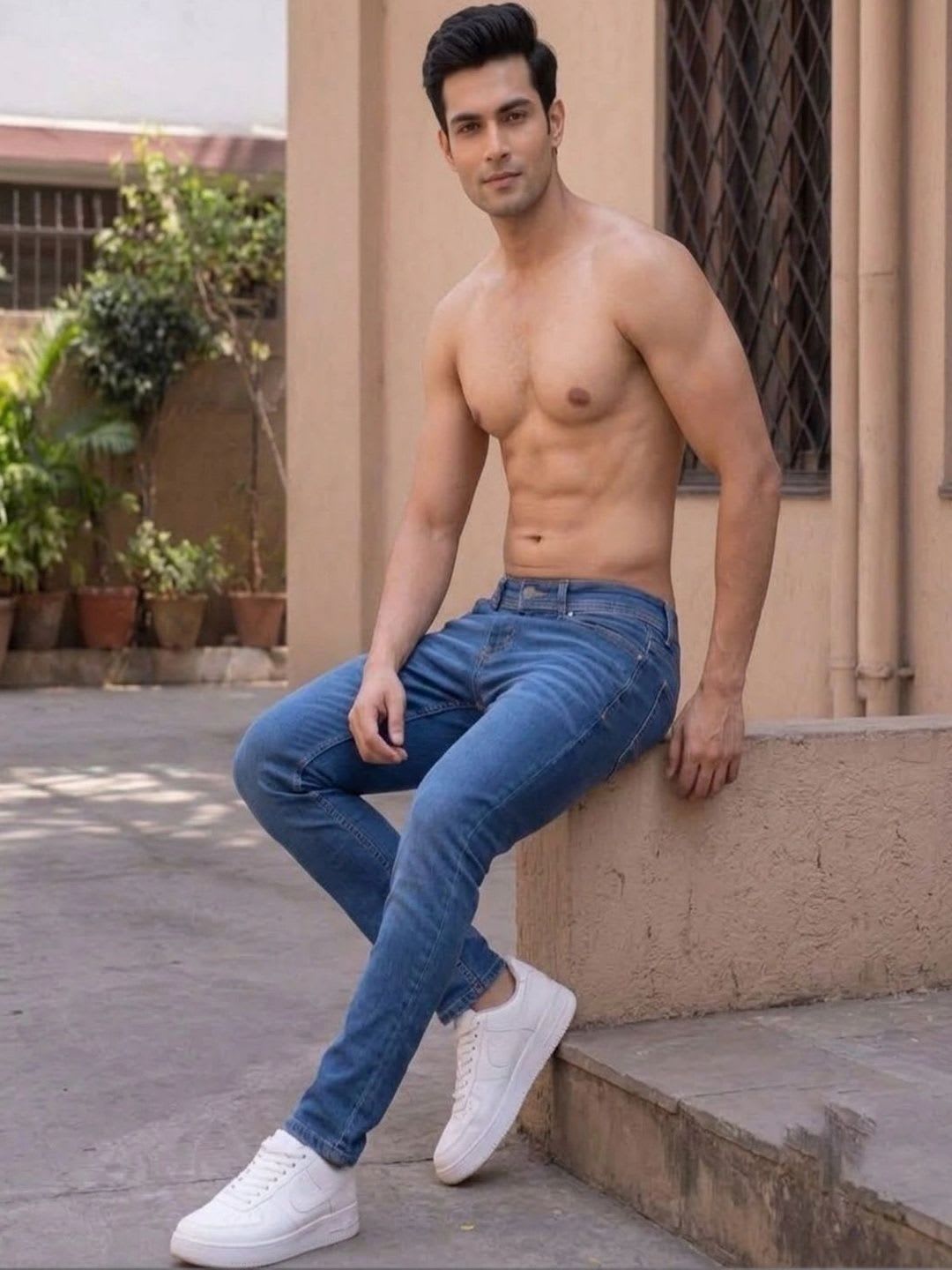 True One Raw Men Slim Fit Mid-Rise Low Distress Stretchable Jeans - left view