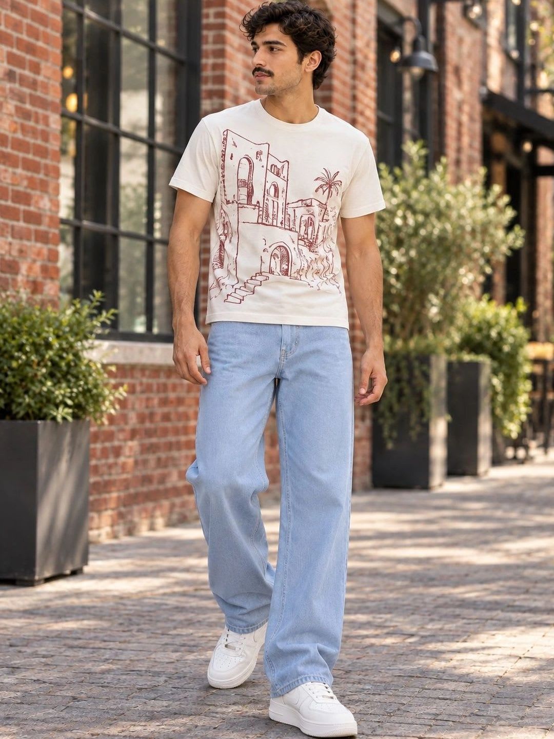 GARTEEN Men Classic Straight Fit Mid-Rise Stretchable Jeans - default view