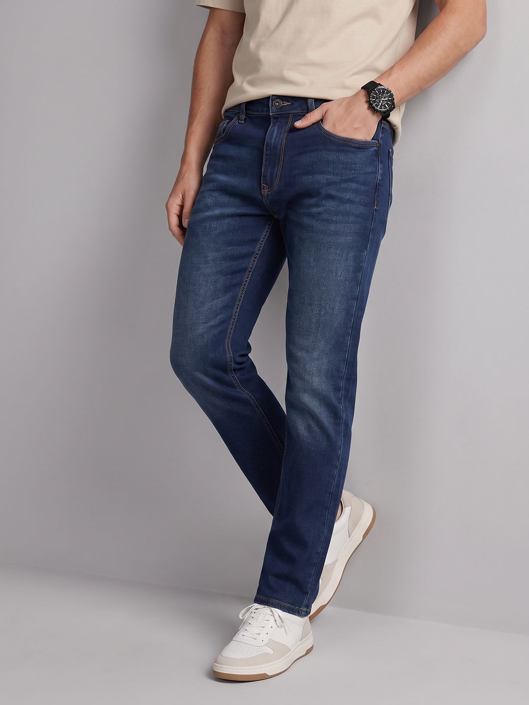 Louis Philippe Jeans Men Low-Rise Stretchable Jeans - default view