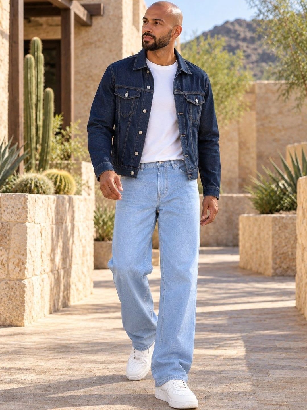 DENIM LIFE Men Classic Straight Fit Mid-Rise Stretchable Jeans - back view