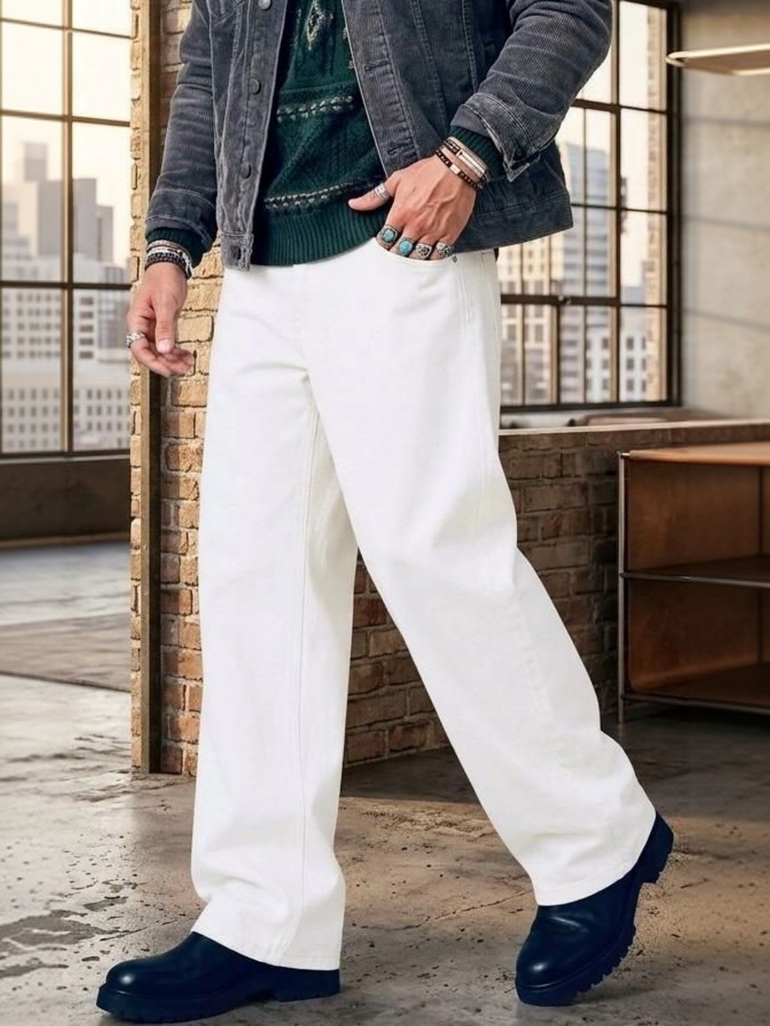 DASHING FIT Men Regular Fit Mid-Rise Jeans - back view