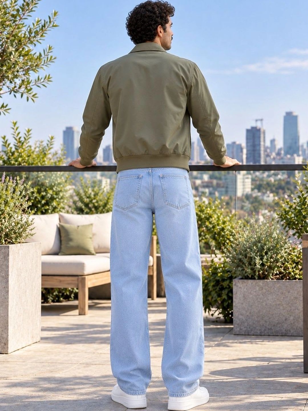 DENIM LIFE Men Classic Straight Fit Mid-Rise Stretchable Jeans - left view