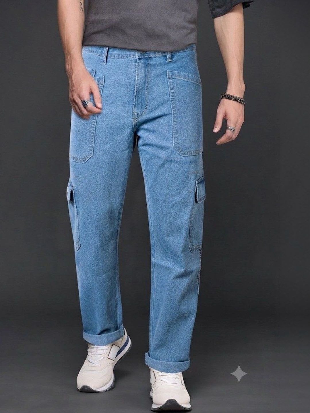 RIG BONE Men Relaxed Fit Mid-Rise Heavy Fade Stretchable Jeans - default view
