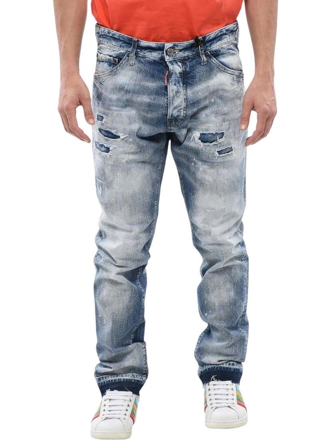 Dsquared2 Men Slim Fit Mid-Rise Highly Distressed Jeans - default view