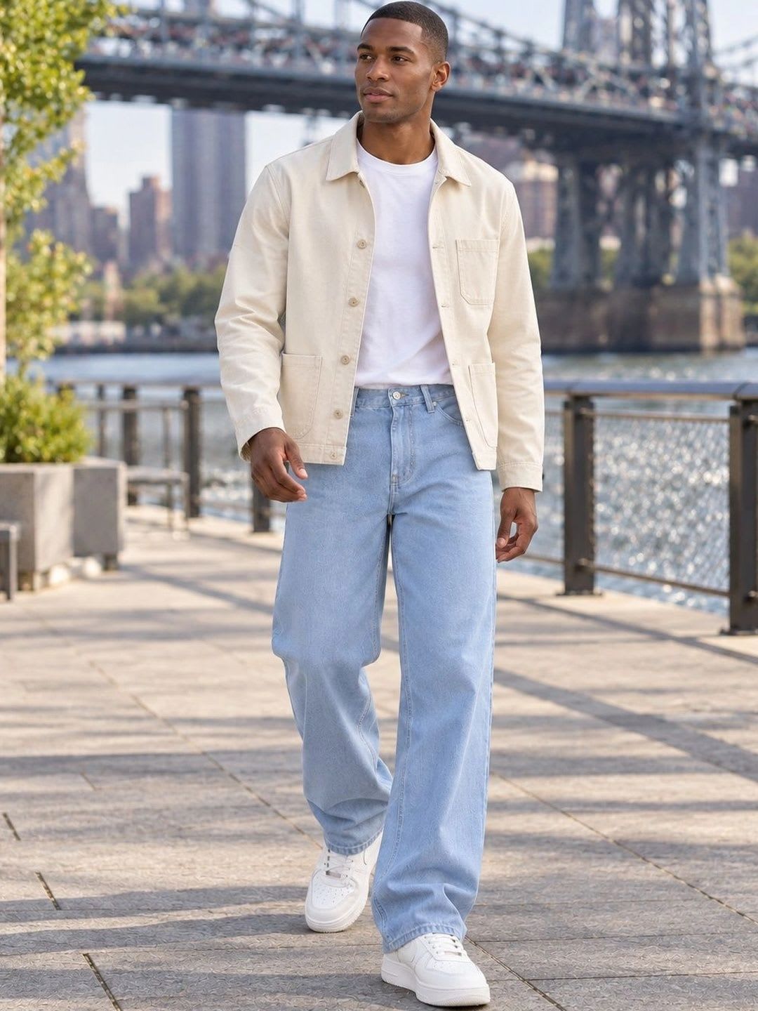MARK VIEW Men Classic Straight Fit Mid-Rise Stretchable Jeans - default view
