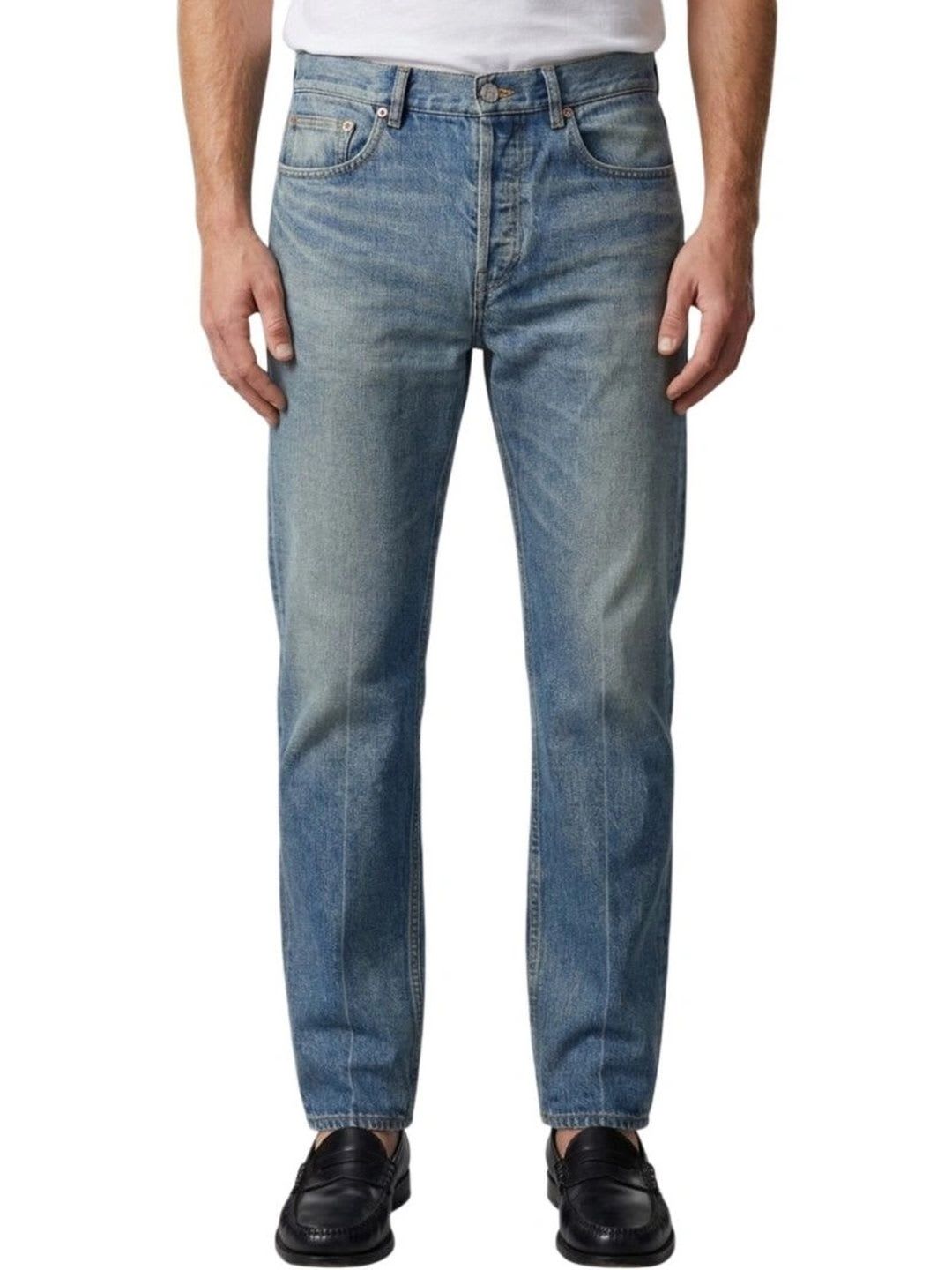 Saint Laurent Blue Tapered Mid Rise Jeans - default view