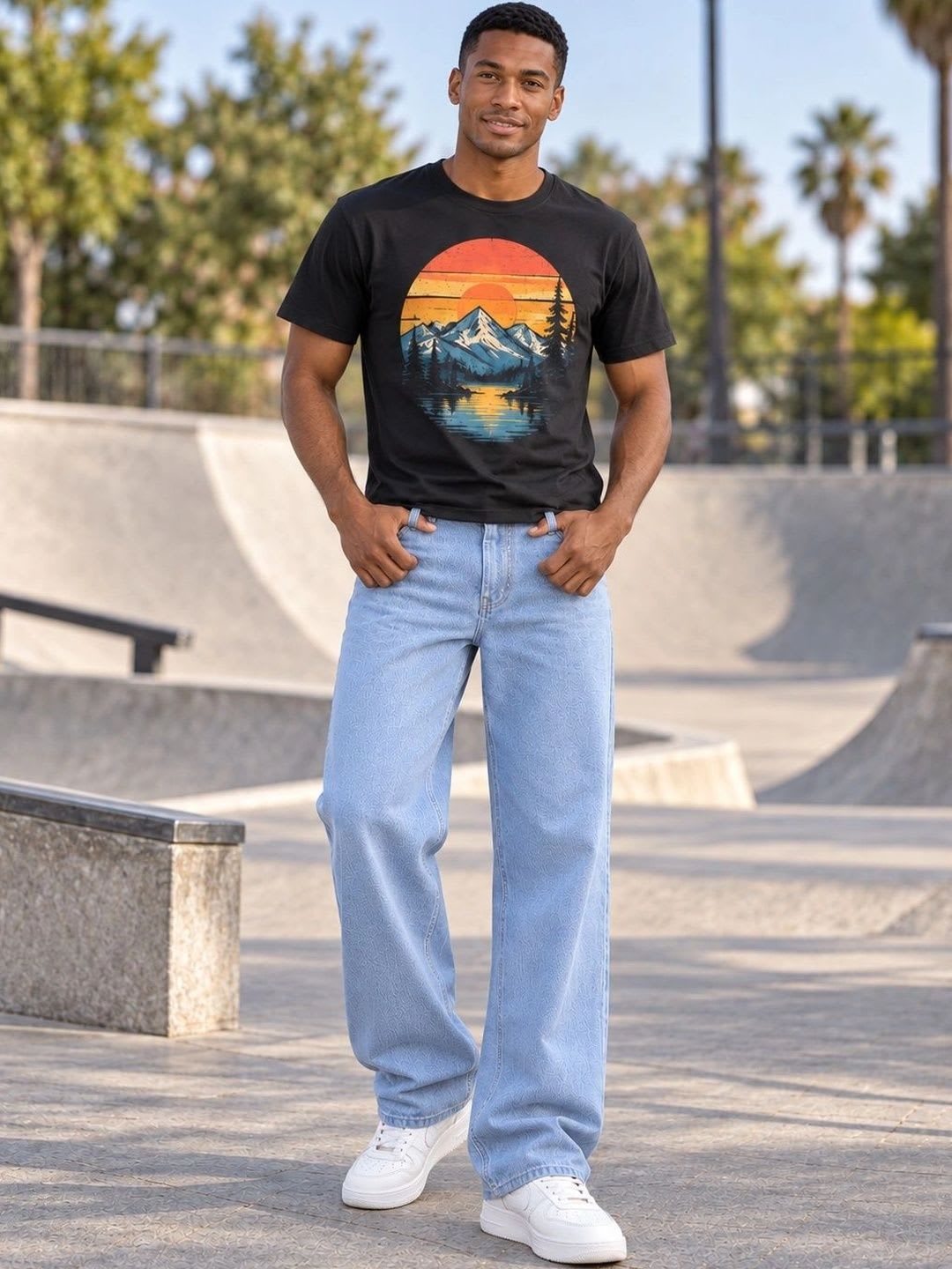 DENIM LIFE Men Classic Straight Fit Mid-Rise Stretchable Jeans - default view