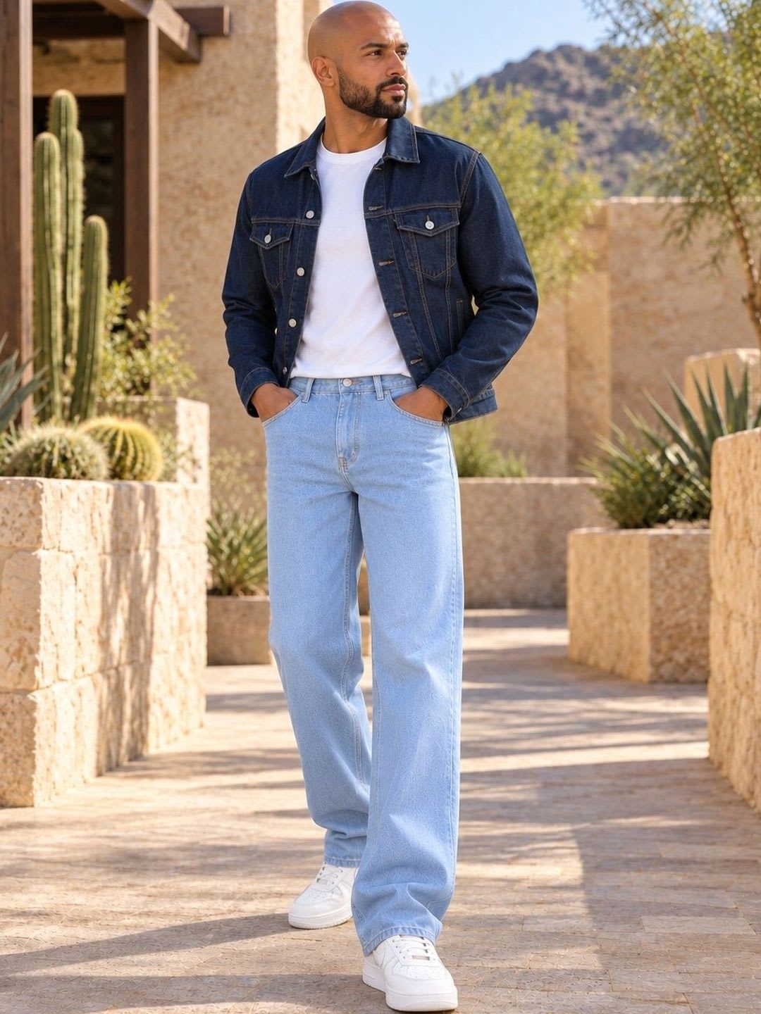 GARTEEN Men Classic Straight Fit Mid-Rise Stretchable Jeans - default view