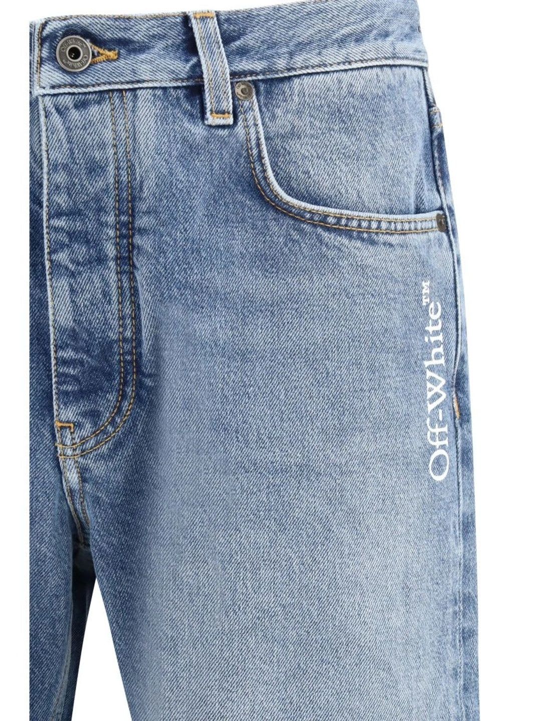 Off-White Blue Mid Rise Jeans - back view