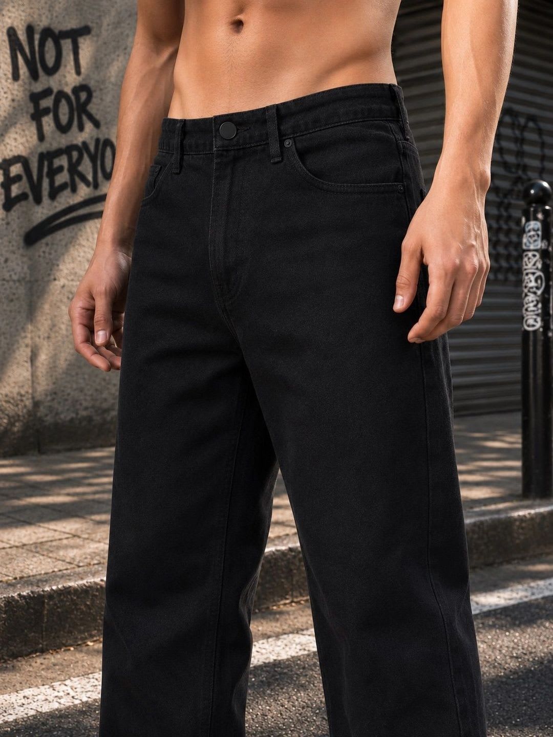 Bene Kleed Men Black Relaxed Fit Mid Rise washed Jeans - left view