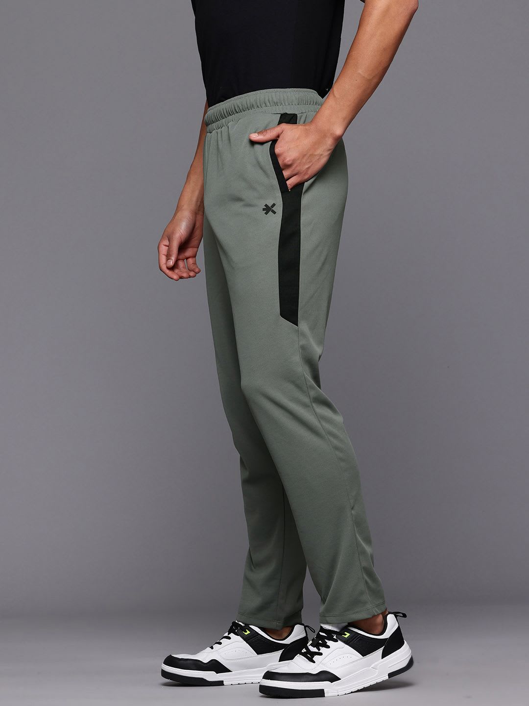 HRX by Hrithik Roshan Men Striped Cricket Track Pants - back view