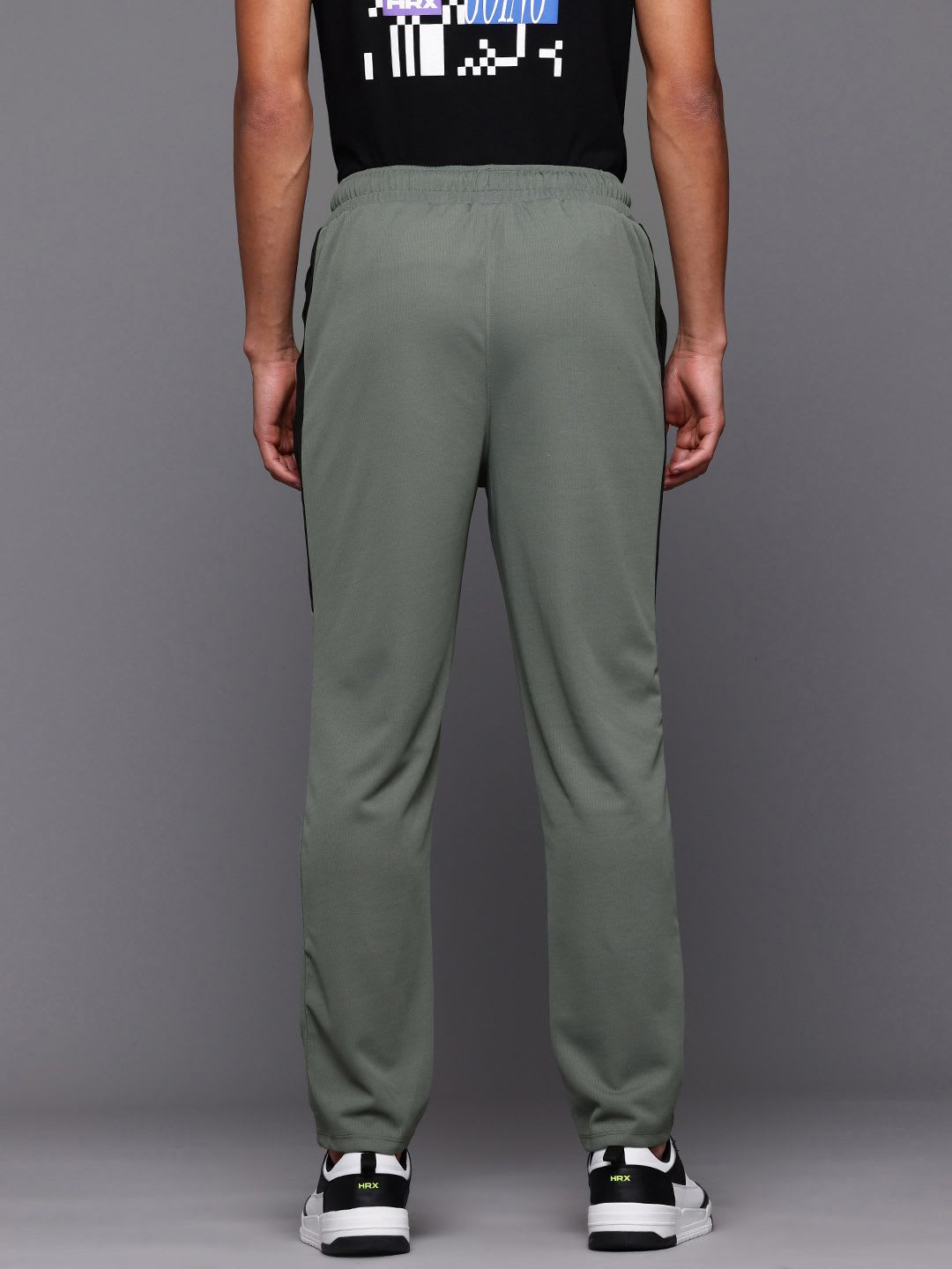 HRX by Hrithik Roshan Men Striped Cricket Track Pants - right view