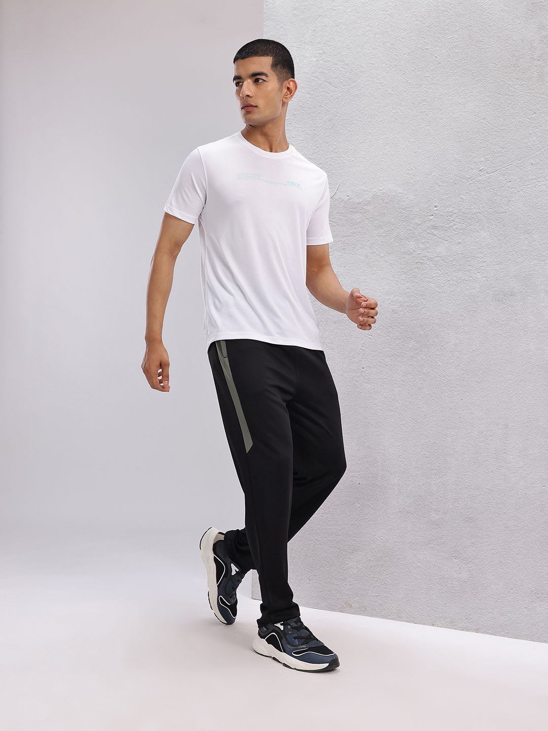 HRX by Hrithik Roshan Men Track Pants With Side Striped Detail - left view