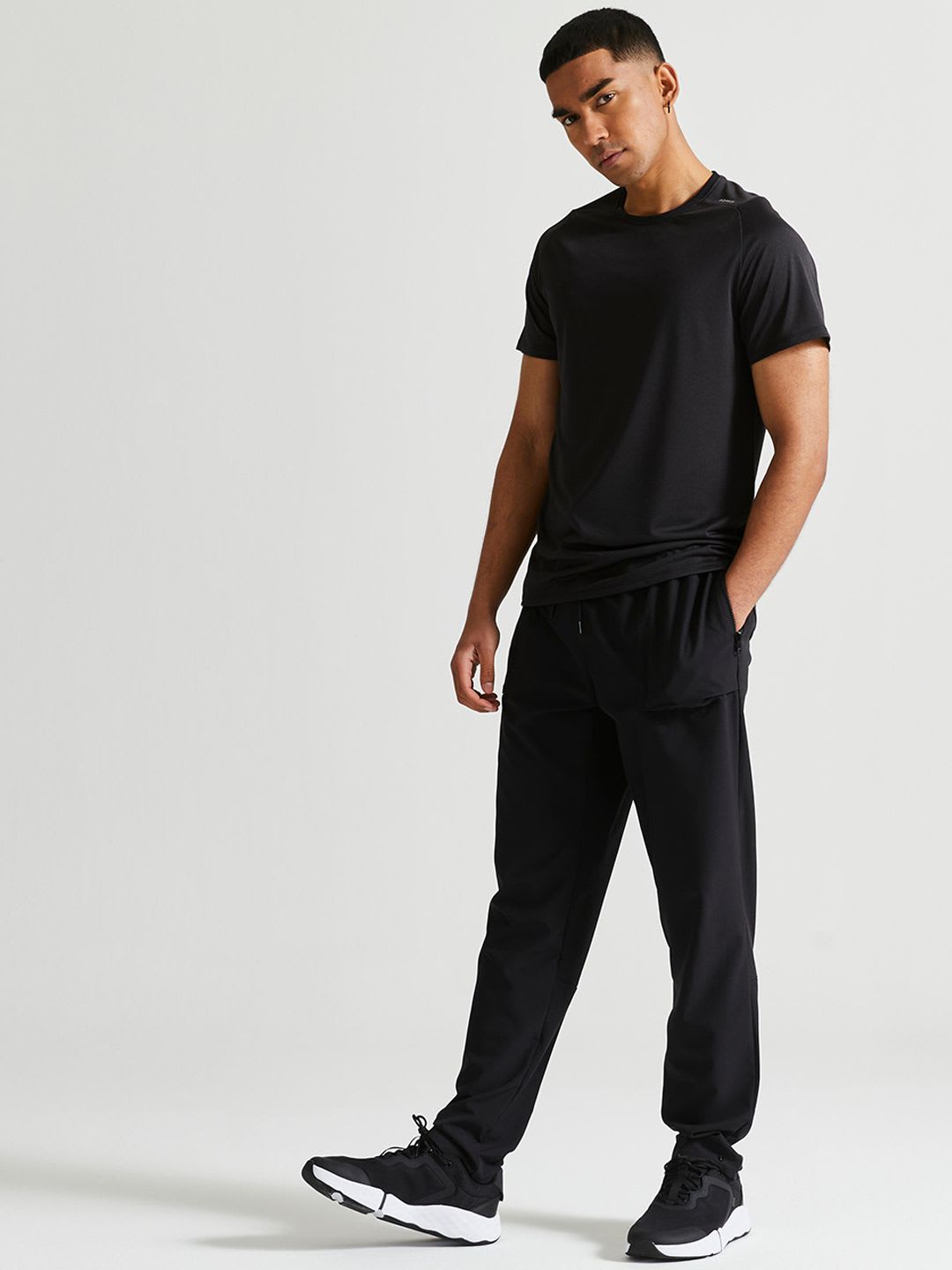 Decathlon Domyos - Men Black Quick Dry Gym Track Pants - default view